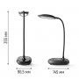 LED лампа настільна LEBRON L-TL-7706BL, 5W, 3000-6500K, Li-ion 2400mAh, шнур USB, чорна
