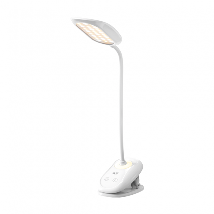 LED лампа настільна LEBRON L-TL-Clip-7506Wh, 5W, 2700-6500K, Li-ion 1800mAh, шнур USB, біла