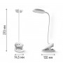 LED лампа настільна LEBRON L-TL-7506WH, 5W, 3000-6500K, Li-ion 1800mAh, шнур USB, біла