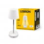 LED лампа настільна LEBRON L-TL-10287, 4W, 2700K, Li-ion 1200mAh, біла, шнур Type-C/USB