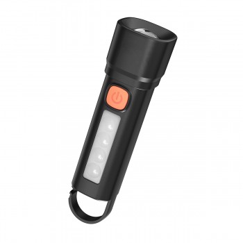 LED ліхтар ручний LEBRON L-HL-8108, 1,8W, Li-ion 1200mAh, 13,3см, шнур USB, чорний