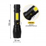 LED ліхтар ручний LEBRON L-HL-10185, ABS, 3W, 10000K, Li-ion 400mAh, чорний, шнур Type-C/USB