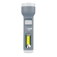 LED ліхтар ручний акумуляторний LEBRON L-HL-30, ABS, сірий, 1W + 1W COB, USB, 1200mAh Li-Ion