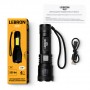 LED ліхтар ручний LEBRON L-HL-11302, ABS, 3W, 10000K, Li-ion 600mAh, чорний, шнур Type-C/USB