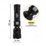 LED ліхтар ручний LEBRON L-HL-11302, ABS, 3W, 10000K, Li-ion 600mAh, чорний, шнур Type-C/USB