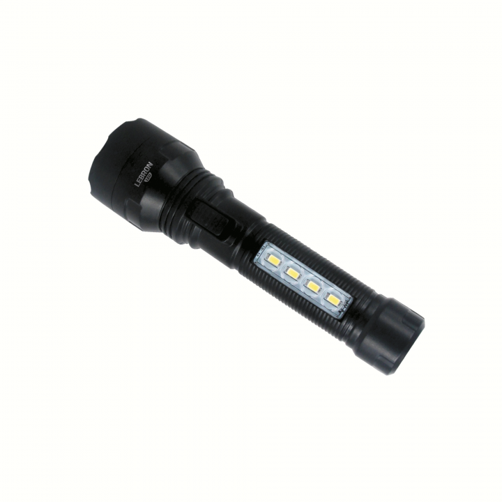 LED ліхтар ручний акумуляторний LEBRON L-HL-40, ABS, чорний, 2W + 0,8W, 1200mAh Li-Ion