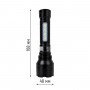 LED ліхтар ручний акумуляторний LEBRON L-HL-40, ABS, чорний, 2W + 0,8W, 1200mAh Li-Ion