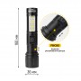 LED ліхтар ручний LEBRON L-HL-10679, алюміній, 5W, 10000K, Li-ion 800mAh, чорний, шнур Type-C/USB