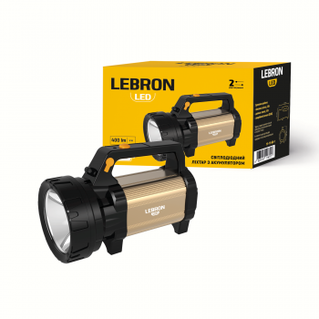 LED ліхтар прожекторний переносний акумуляторний LEBRON L-HL-80, ABS+Al, 5W, 2400mAh Li-Ion