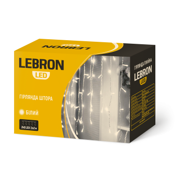 LED гірлянда LEBRON штора 2х2м, 240LED, біла, IP20