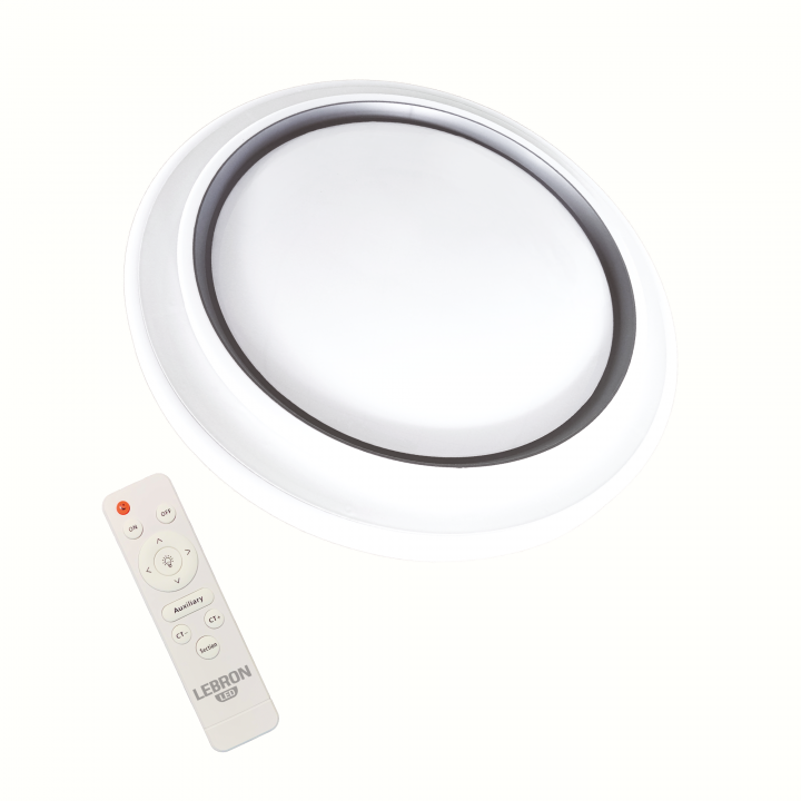 LED світильник LEBRON L-CL-Moon-Milky-RWh-Gr, max 36Wx2, 3000-6500K, пульт, батарейки 2шт, 230V