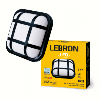 LED світильник LEBRON L-WLS-JZ-2065, 20W, 6500K, ІР65, квадрат, 230V