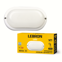 LED світильник LEBRON L-WLO-S-965, 9W, 6500K, ІР44, датчик руху, овал, 230V