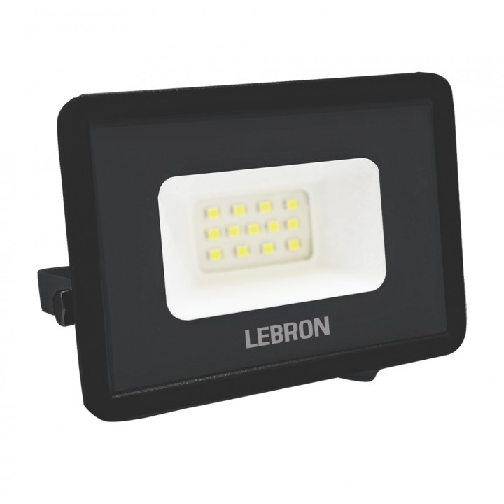LED прожектор LEBRON L-LF-2062Bl, 20W, 6200K, IP65, чорний, 230V