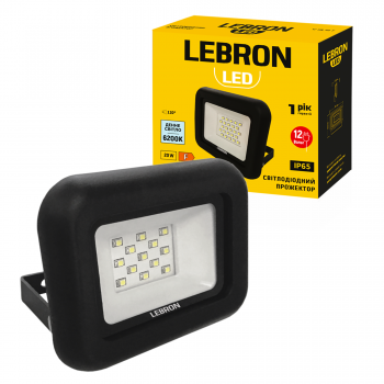 LED прожектор LEBRON L-LF, 20W,  6200K, 1600Lm, DC12V