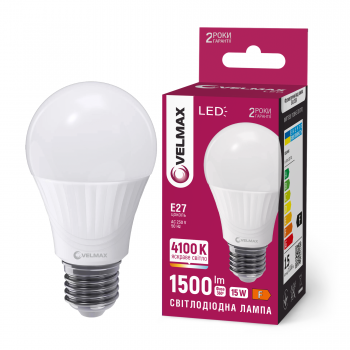 LED лампа VELMAX V-A70-152741, 15W, E27, 4100K, 230V