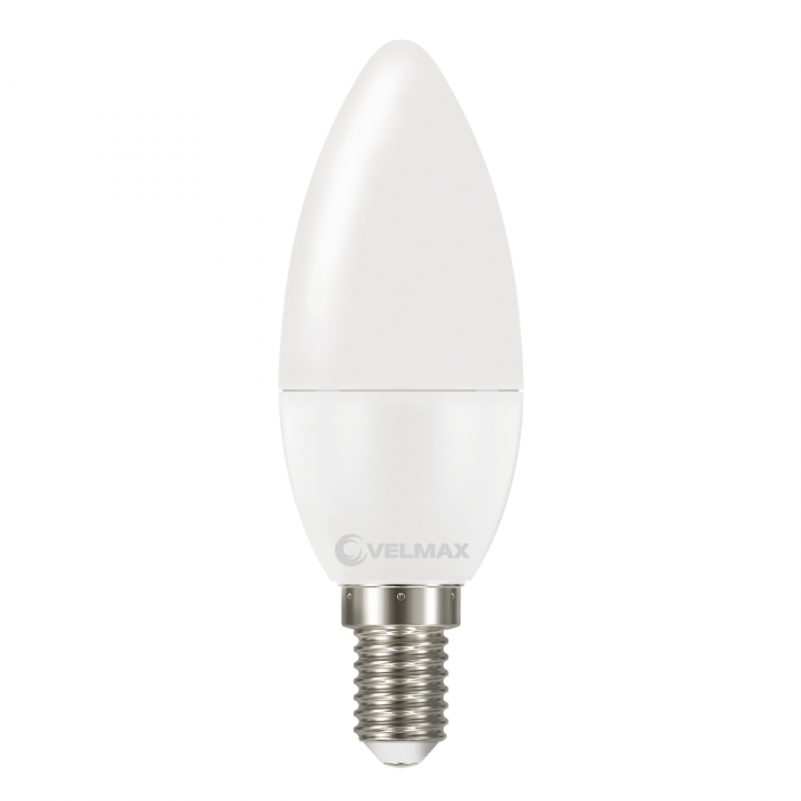 LED лампа VELMAX V-C37, 6W, 220V, E14, 4100K, 540Lm, EMC