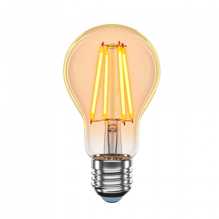 LED лампа VELMAX V-Filament-Amber-A60, 4W, E27, 2200K, 400Lm