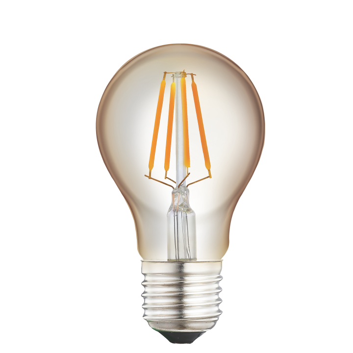 LED лампа VELMAX V-Filament-Amber-A60, 4W, E27, 2200K, 230V