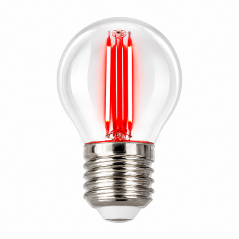 LED лампа VELMAX Filament V-F-G45-2-RED, 2W, E27, 230V