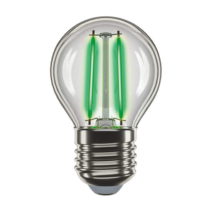 LED лампа VELMAX V-Filament-G45, 2W, E27, зелений, 230V