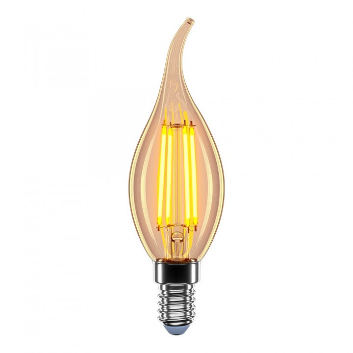 LED лампа VELMAX V-Filament-Amber-C37t, 4W, E14, 2200K, 400Lm