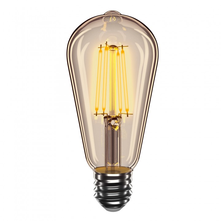 LED лампа VELMAX V-Filament-Amber-ST64, 4W, E27, 2200K, 400Lm
