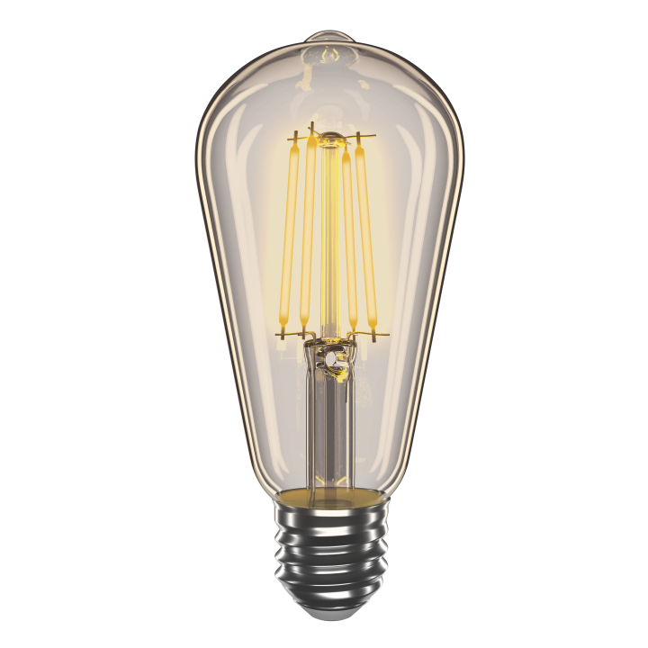 LED лампа VELMAX V-Filament-Amber-ST64, 4W, E27, 2200K, 230V