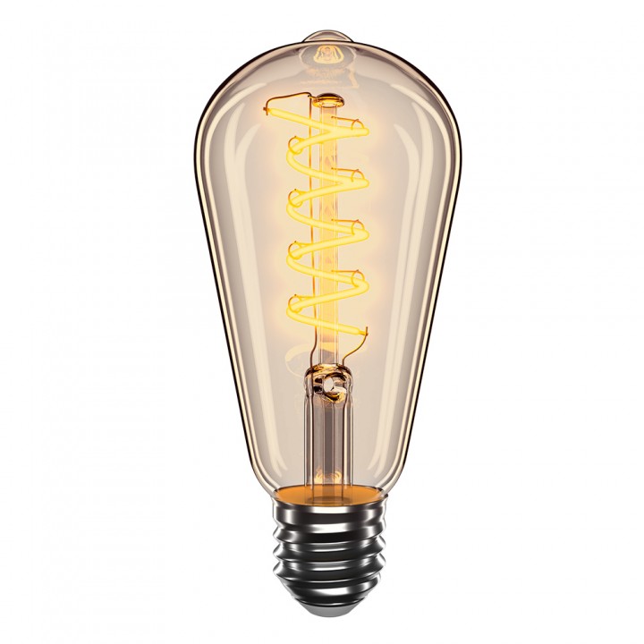 LED лампа VELMAX V-Filament-Amber-ST64-Спіраль-V, 4W, E27, 2700K, 300Lm