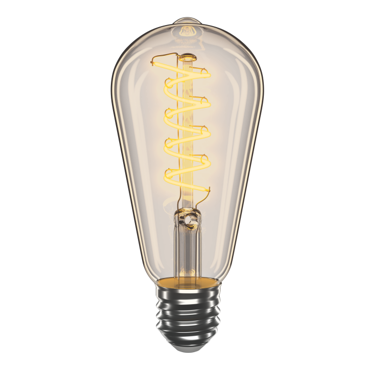 LED лампа VELMAX V-Filament-Amber-ST64-Спіраль-V, 4W, E27, 2700K, 230V