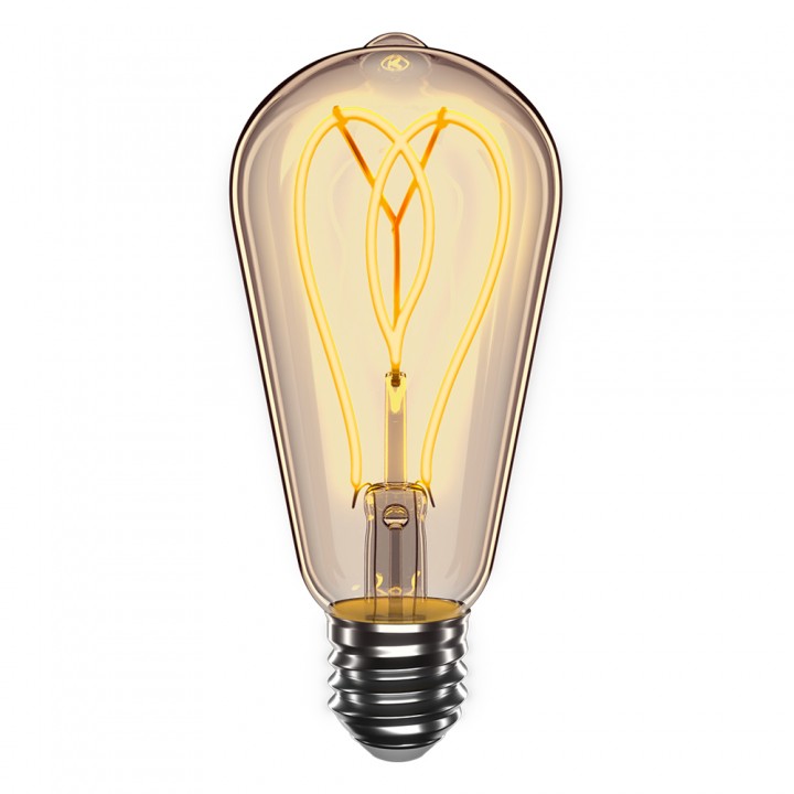 LED лампа VELMAX V-Filament-Amber-ST64-Петля, 4W, E27, 2700K, 300Lm