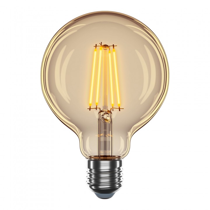 LED лампа VELMAX V-Filament-Amber-G95, 4W, E27, 2200K, 400Lm