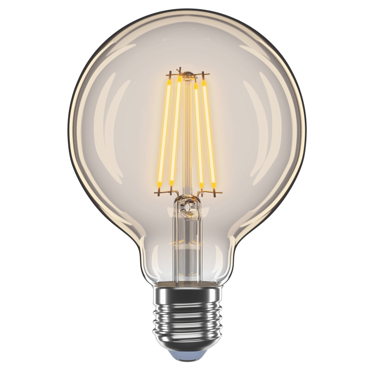 LED лампа VELMAX V-Filament-Amber-G95, 4W, E27, 2200K, 230V