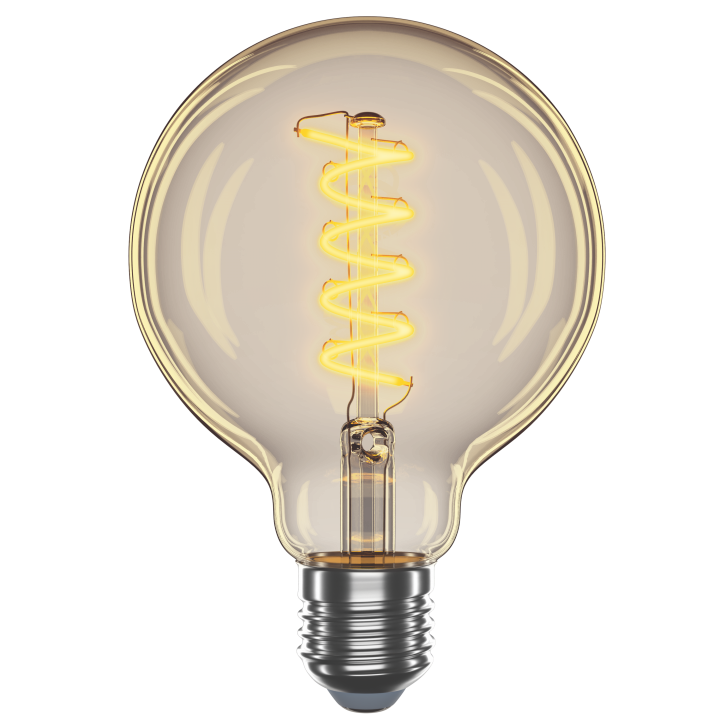 LED лампа VELMAX V-Filament-Amber-G95-Спіраль-V, 4W, E27, 2700K, 230V