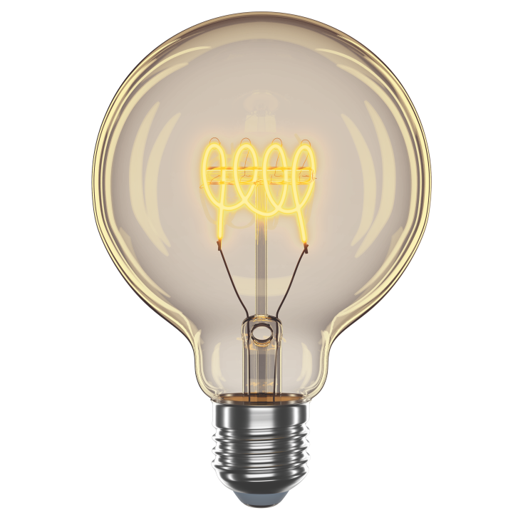 LED лампа VELMAX V-Filament-Amber-G95-Спіраль-G, 4W, E27, 2700K, 230V