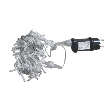 LED гірлянда VELMAX V-SSL, лінійна 10м (д/подовж.осн.гірлянди), 100LED, 7500К, прозор.кабель, IP65