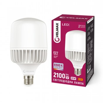 LED лампа VELMAX V-A65-2065, 20W, Е27, 6500K, 230V
