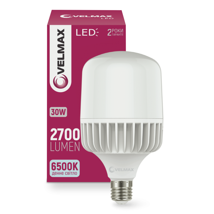 LED лампа VELMAX V-A80, 30W, Е27, 6500K, 2700Lm .