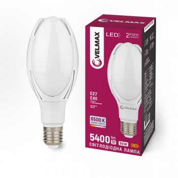 LED лампа VELMAX V-M108-5065, 50W, перехідник Е27/Е40, 6500K, 230V