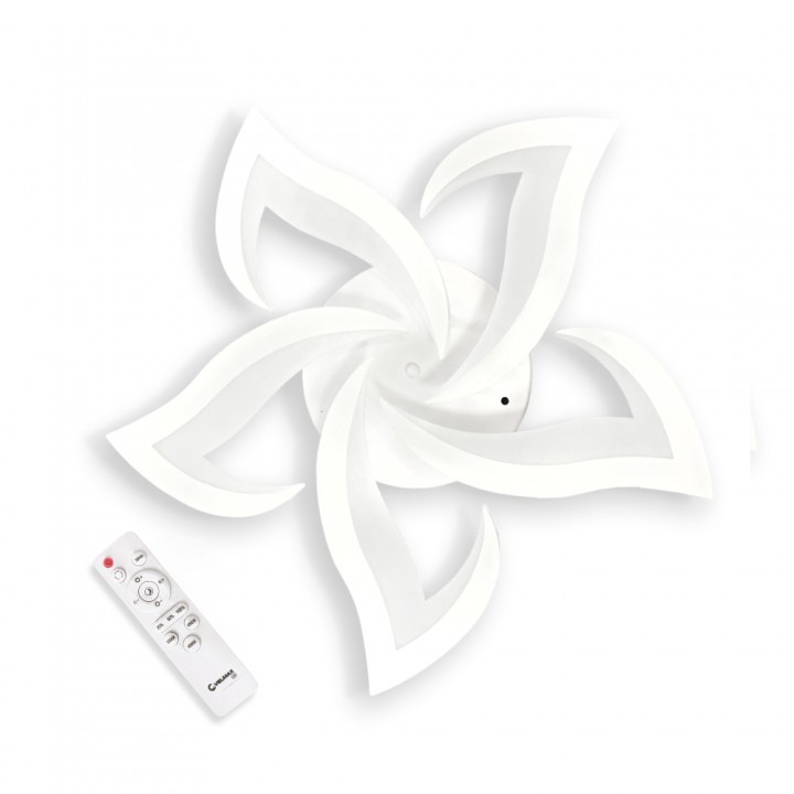 LED світильник VELMAX V-CL-LOTUS-5Wh, max 64W, 3000K-6500K, пульт, блок живлення, білий, 230V