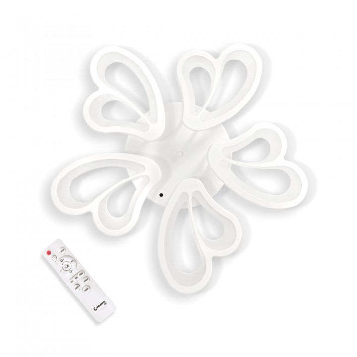 LED світильник VELMAX V-CL-WINDFLOWER-5Wh, max 78W, 3000K-6500K, пульт, блок живлення, білий, 230V