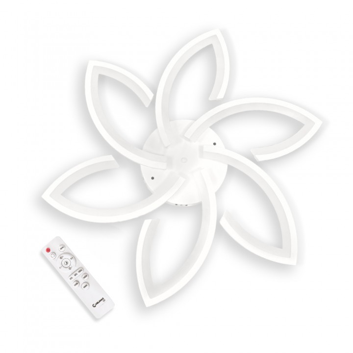 LED світильник VELMAX V-CL-LILY-6Wh, max 90W, 3000K-6500K, пульт, блок живлення, білий, 230V