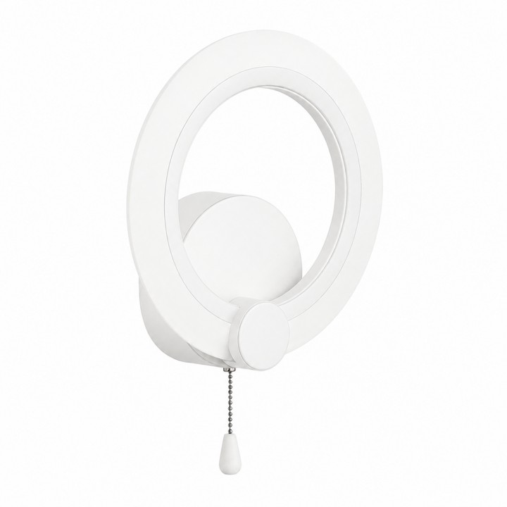 LED світильник VELMAX V-WL-NAOMI-R-12W-Wh-cord, 3000K-6500K, шнур-вимикач, білий, блок живлення, 230V