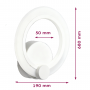 LED світильник VELMAX V-WL-NAOMI-R-12W-Wh-cord, 3000K-6500K, шнур-вимикач, білий, блок живлення, 230V