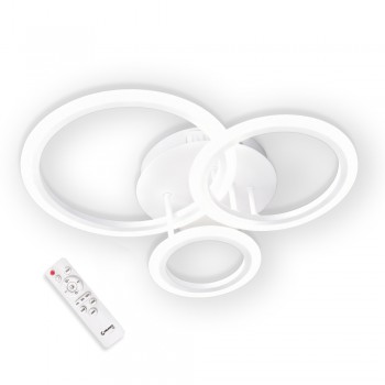 LED світильник VELMAX V-CL-NAOMI-R-45SWh, max 45W, 3000K-6500K, пульт, блок живлення, білий, 230V