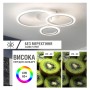 LED світильник VELMAX V-CL-NAOMI-R-45SWh, max 45W, 3000K-6500K, пульт, блок живлення, білий, 230V