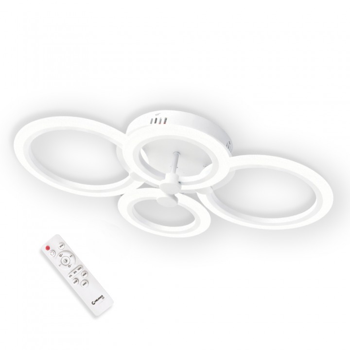 LED світильник VELMAX V-CL-NAOMI-R-65SWh, max 65W, 3000K-6500K, пульт, блок живлення, білий, 230V