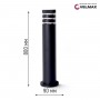 Світильник VELMAX V-GL-56, max 35W, E27, 230V, IP44, 800мм, круглий