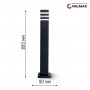 Світильник VELMAX V-GL-60, max 35W, E27, 230V, IP44, 800мм, квадратний