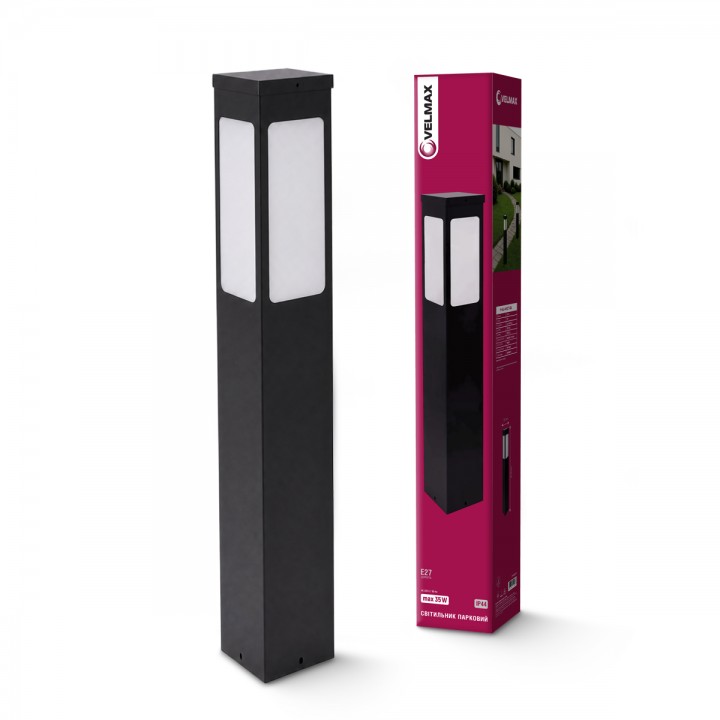 Світильник VELMAX V-GL-А, max 35W, E27, 230V, IP44, 800мм, квадратний